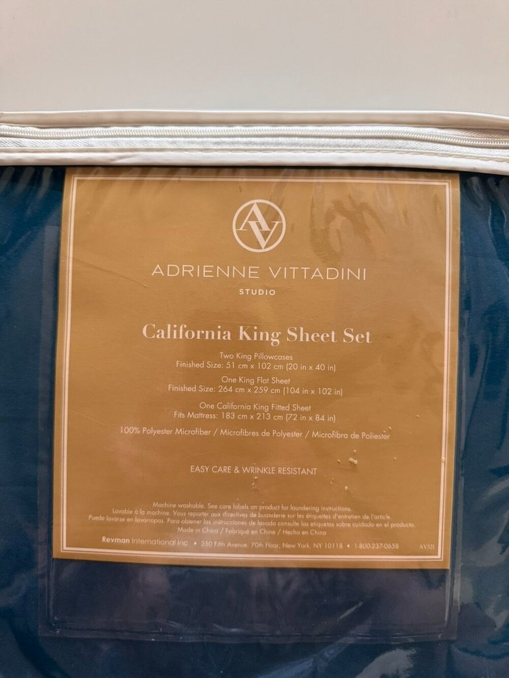 Adrienne Vittadini Studio California King Sheet Set – Blue/Teal - Picture 2 of 2
